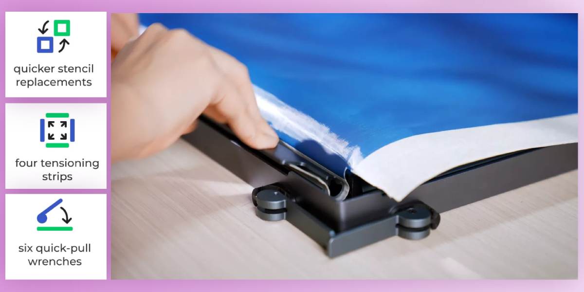 Рама для трафаретного друку 11,5" x 16" — переваги